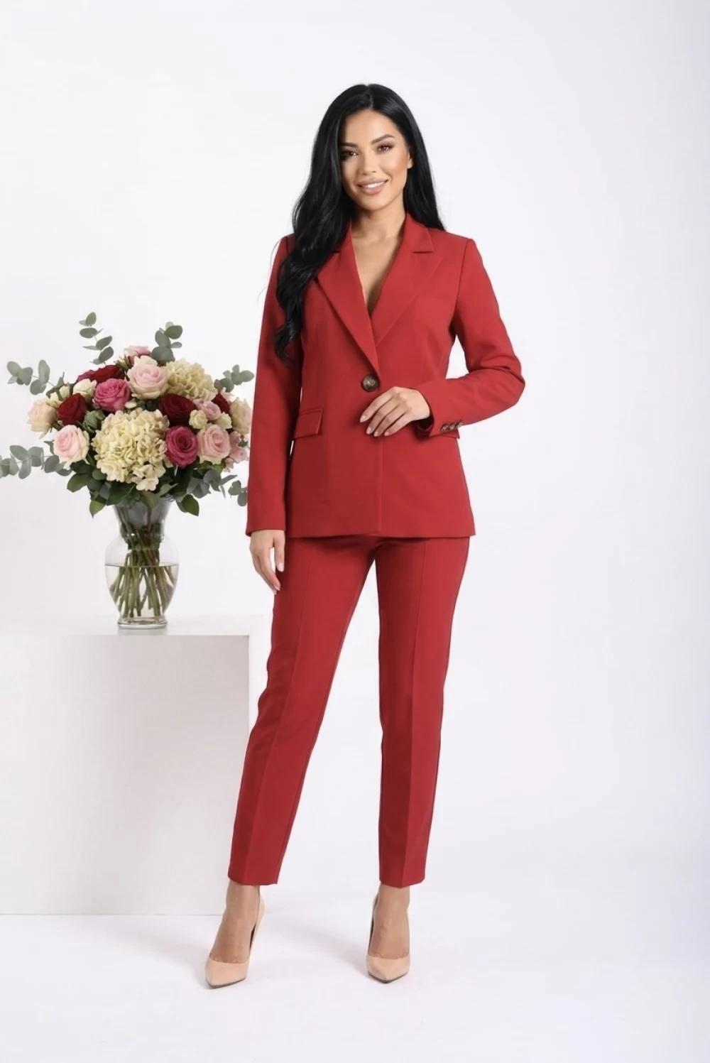 Reducere 5% - Compleu elegant rosu format din doua piese 1 Compleu elegant rosu format din doua piese