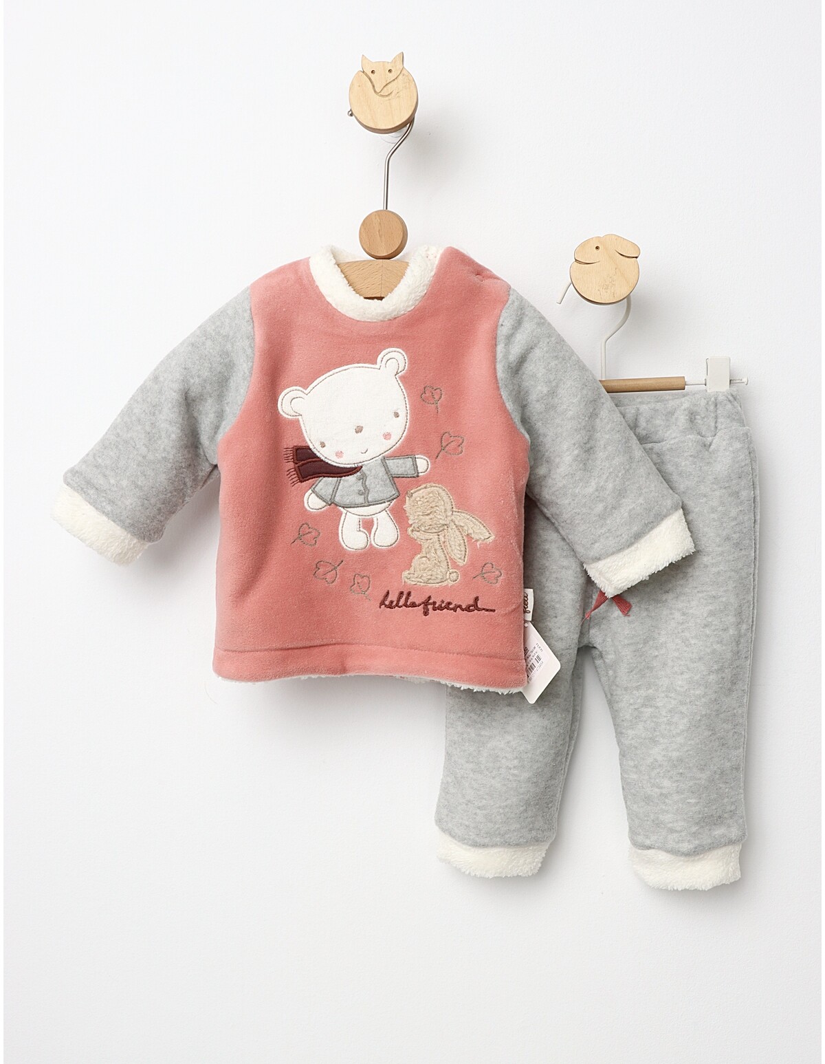 Reducere 40% - Compleu Imblanit pe interior Hello Friend roz 1 Compleu Imblanit pe interior Hello Friend roz