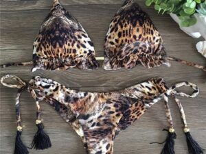 Costum de baie doua piese Sara Leopard