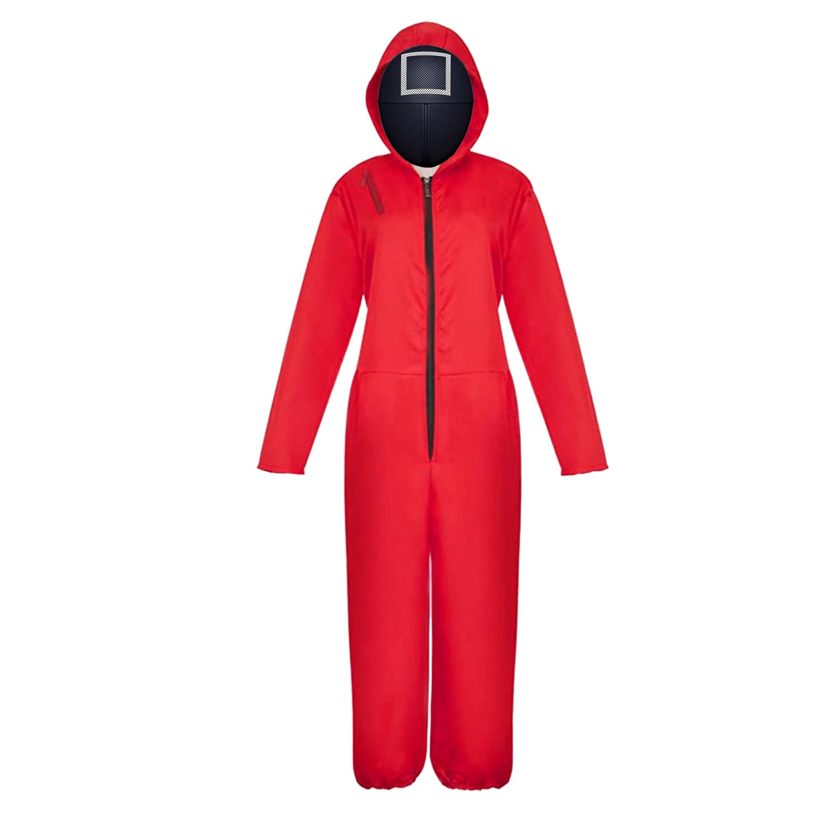 Reducere 41% - Costum pentru adulti, Squid Game, model Patrat, marimea M, rosu 1 Costum pentru adulti
