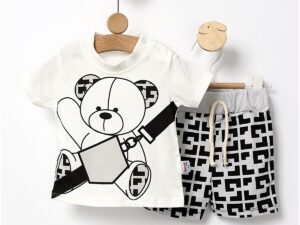 Costumas vara Lucky Bear alb-gri