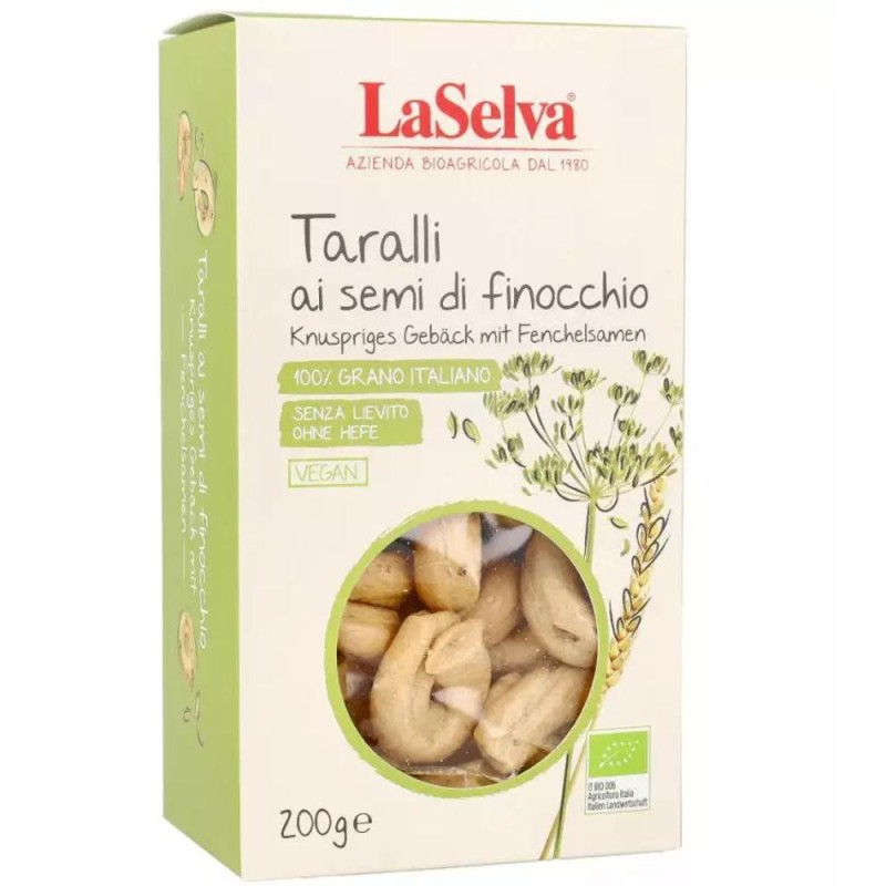 Reducere 14% - Covrigei Taralli Bio cu Seminte de Fenicul, 200 g, LaSelva 1 Covrigei Taralli Bio cu Seminte de Fenicul