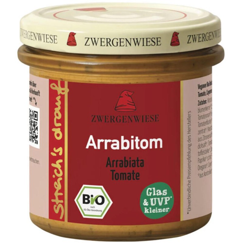 Reducere 14% - Crema Tartinabila Arrabitom-Arrabiata si Rosii, Zwergenwiese, Bio, 135 g 1 Crema Tartinabila Arrabitom-Arrabiata si Rosii