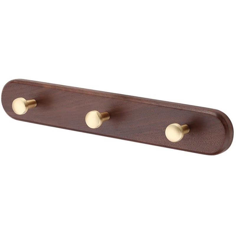 Reducere 14% - Cuier Perete Model Tapio, 3 Carlige, Finisaj Nuc/Auriu Mat 1 Cuier Perete Model Tapio