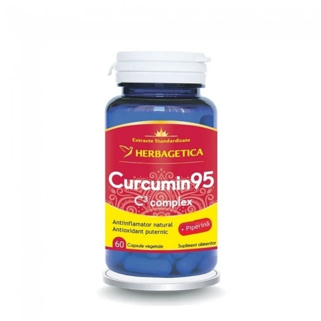 Reducere 15% - CURCUMIN 95 C3 COMPLEX 60 CAPSULE HERBAGETICA 1 CURCUMIN 95 C3 COMPLEX 60 CAPSULE HERBAGETICA