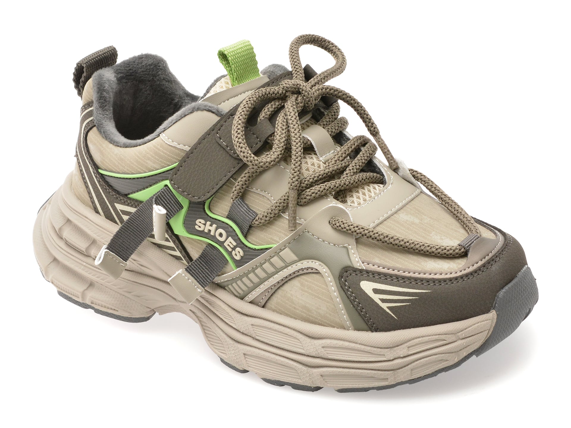 Reducere 70% - Pantofi sport SELECTION KIDS kaki, 532208, din piele ecologica 1 Pantofi sport SELECTION KIDS kaki