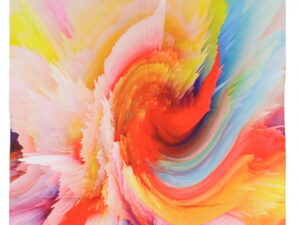 Esarfa patrata cu o singura fata cu imprimeu 3D multicolor