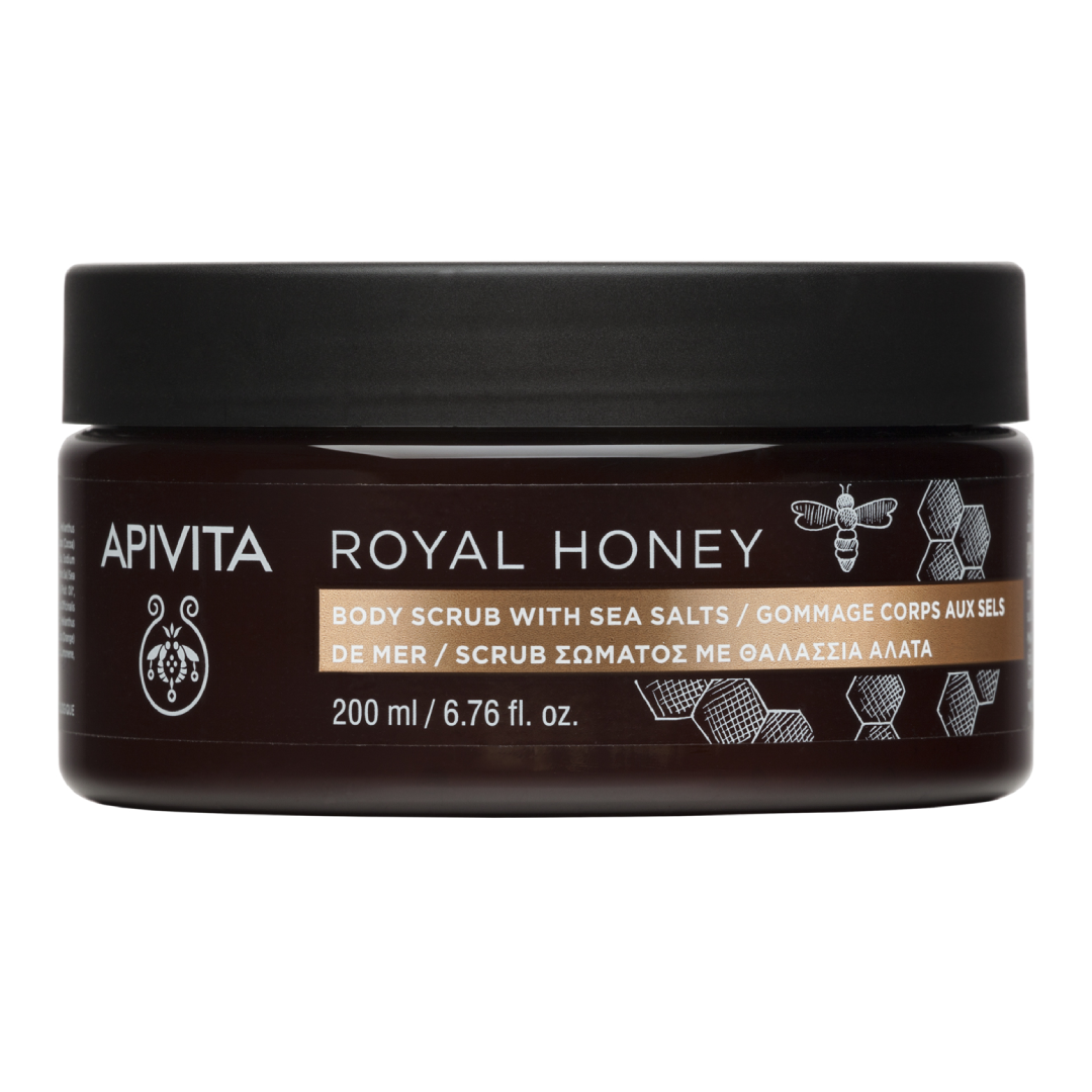 Reducere 31% - Exfoliant pentru corp cu uleiuri esentiale Royal Honey, 200 ml, Apivita 1 Exfoliant pentru corp cu uleiuri esentiale Royal Honey