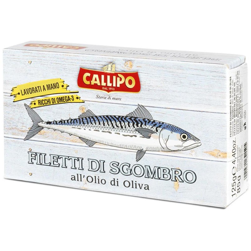 Reducere 14% - Fileuri de Macrou in Ulei de Masline Callipo, 125 g 1 Fileuri de Macrou in Ulei de Masline Callipo