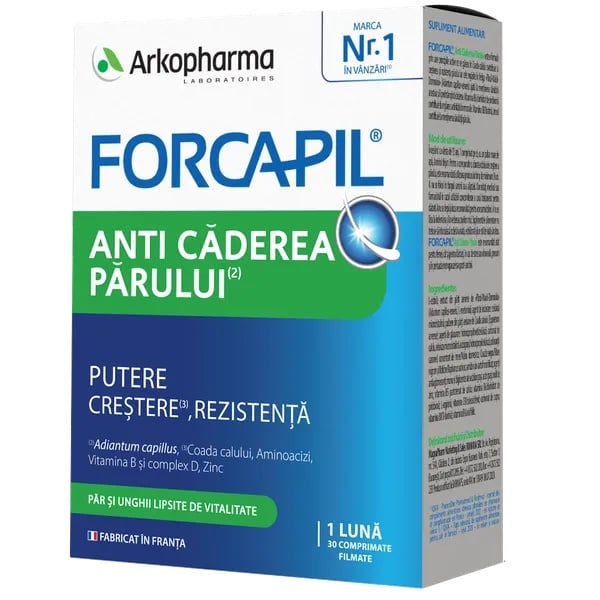 Reducere 25% - Forcapil Tratament Anticadere Par, 30 comprimate, Arkopharma 1 Forcapil Tratament Anticadere Par