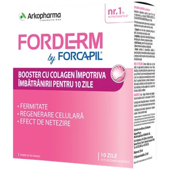 Reducere 8% - Forderm by Forcapil Booster cu Colagen, 10 flacoane 1 Forderm by Forcapil Booster cu Colagen