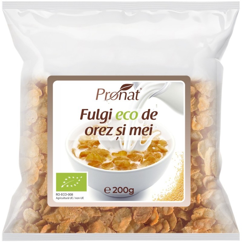 Reducere 14% - Fulgi Bio de Orez si mei, 200g 1 Fulgi Bio de Orez si mei