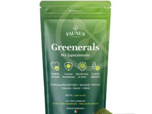 Greenerals - Amestec de superalimente naturale cu nutrienți esențiali pentru organism. Pudră 300g. Energie și vitalitate. Susține imunitatea și detoxifierea în mod natural cu un mix de verdețuri