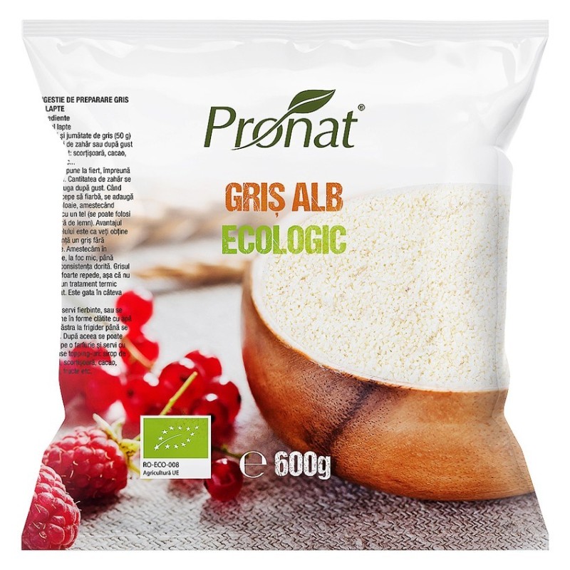 Reducere 14% - Gris Alb BIO, 600 g, Pronat 1 Gris Alb BIO