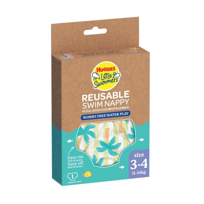 Reducere 25% - Scutec chilotel baie refolosibil, Tropical, Nr.3-4, 11-14 kg, 1 bucata, Huggies 1 Scutec chilotel baie refolosibil