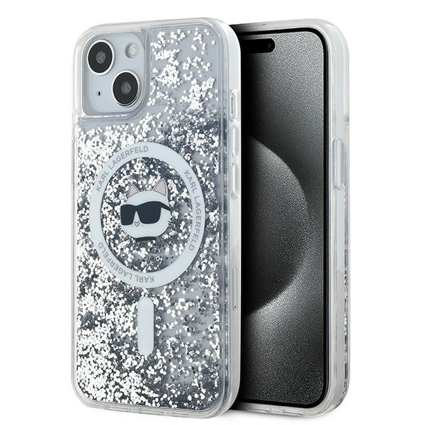 Reducere 55% - Husa MagSafe pentru Apple iPhone 15 Plus, Karl Lagerfeld, Liquid Glitter Choupette's Head, Transparenta 1 Husa MagSafe pentru Apple iPhone 15 Plus