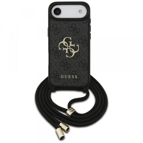 Reducere 33% - Husa pentru Apple iPhone 17 Air, Guess, Crossbody Cord 4G Big Log, Neagra 1 Husa pentru Apple iPhone 17 Air