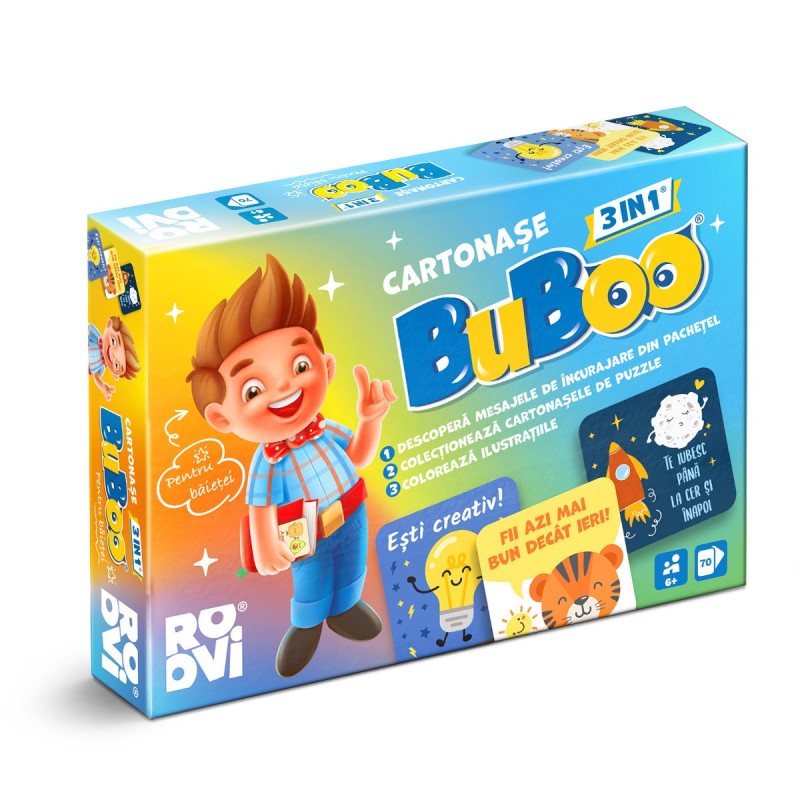 Reducere 14% - Joc Educativ, Roovi, Cartonase Buboo 3 in 1, pentru Baieti 1 Joc Educativ