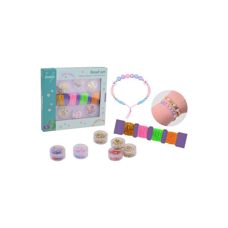 Reducere 54% - Set creativ, Joueco, Margele pentru bratari, Saculet pentru depozitare inclus, Diferite forme si culori, 20 x 2 x 19, 6-16 ani, Multicolor 1 Set creativ
