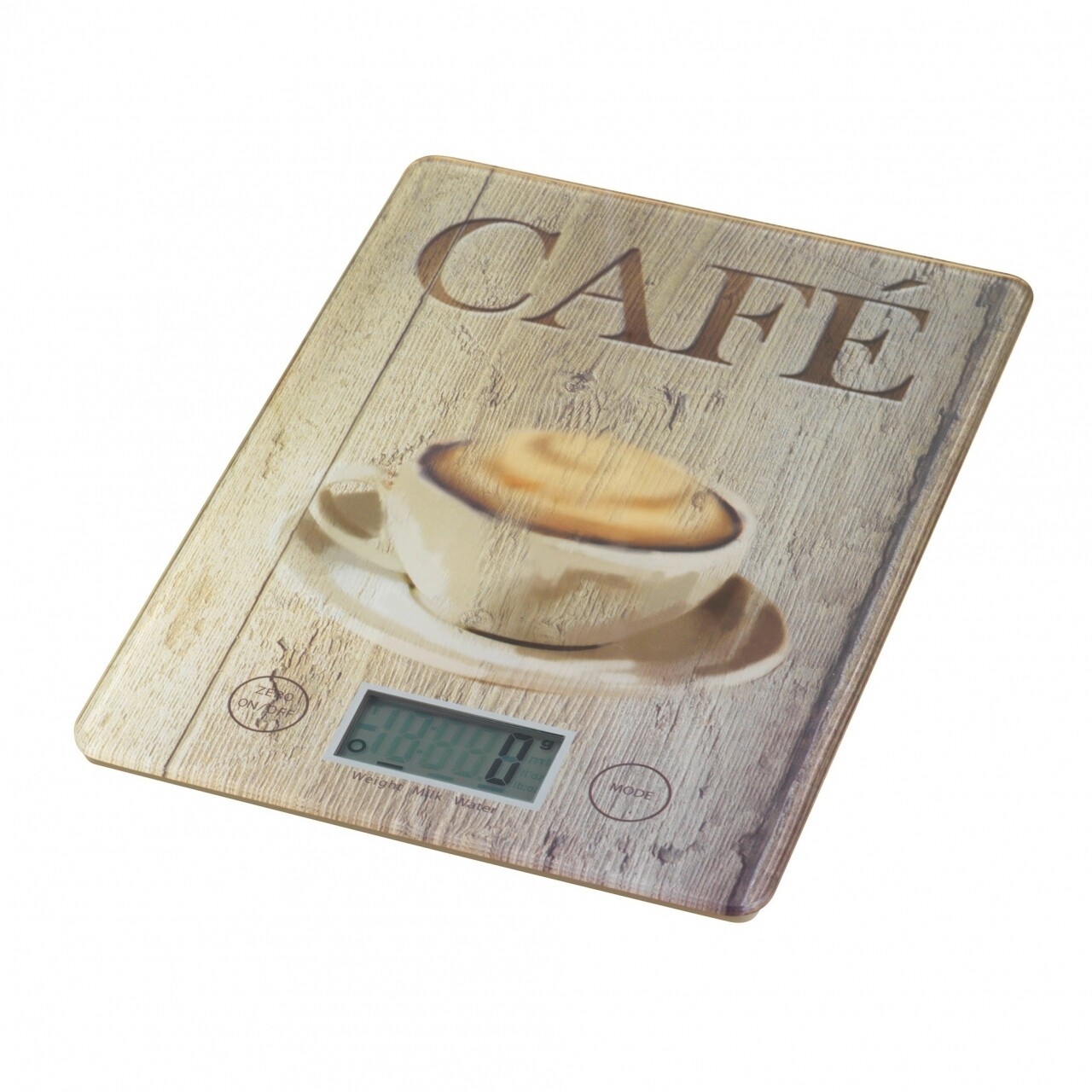 Reducere 24% - Cantar digital de bucatarie Cafe Wenko, 14 x 19.5 x 1.2 cm, sticla termorezistenta, bej 1 Cantar digital de bucatarie Cafe Wenko