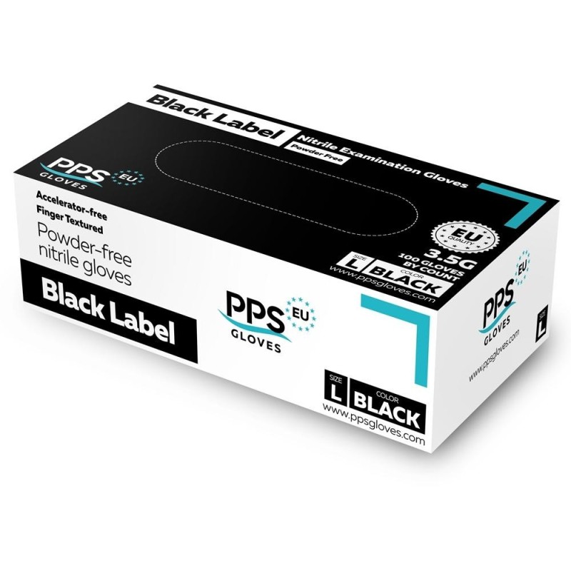 Reducere 14% - Manusi din Nitril, Marimea L, Nepudrate, Negre, PPS Gloves, 100 Bucati 1 Manusi din Nitril
