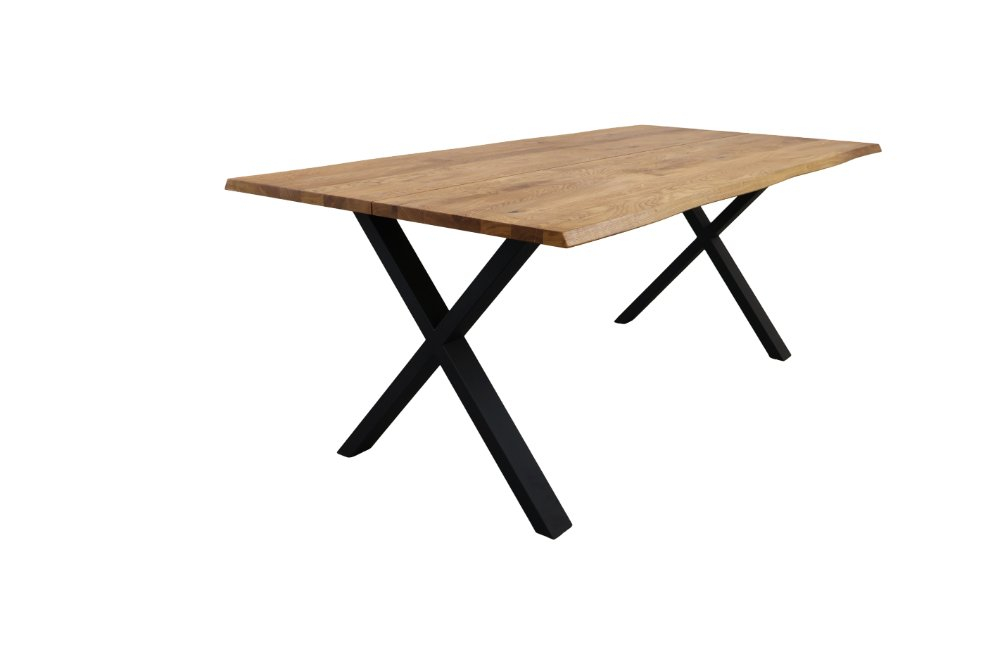 Reducere 26% - Masa dining AARON din lemn masiv de stejar, 8-12 persoane, stil industrial 295x95x75 cm (12 persoane) 1 Masa dining AARON din lemn masiv de stejar