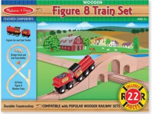 Set Trenulet din lemn cu Circuit 22 piese  Melissa&Doug 703