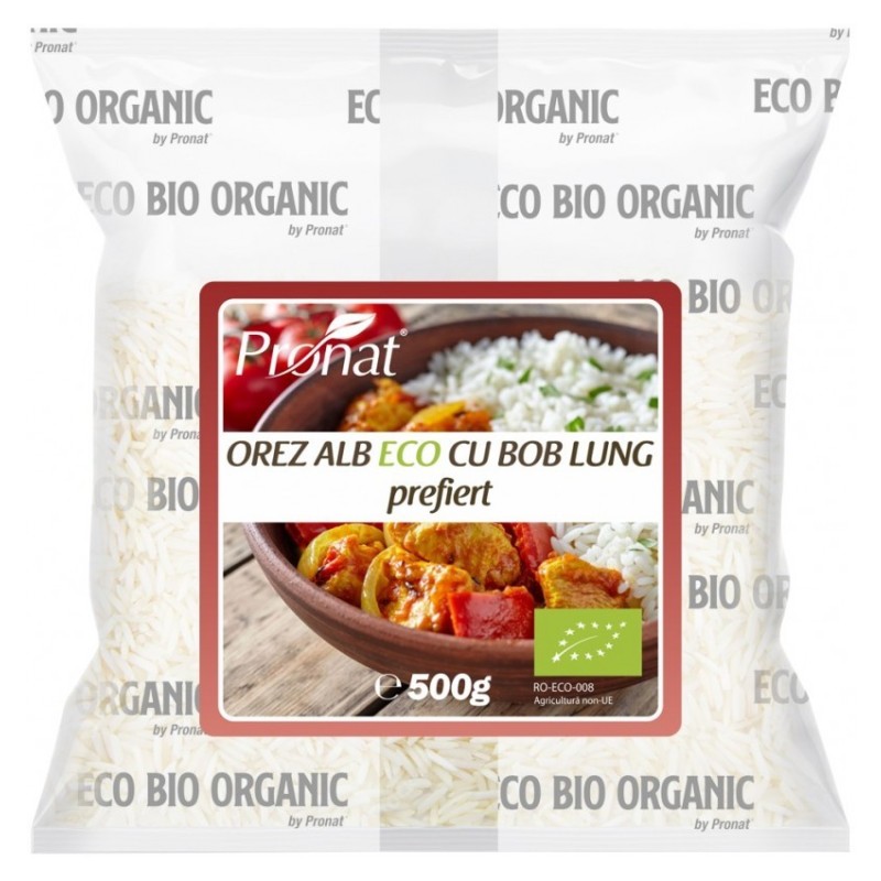 Reducere 14% - Orez Alb cu Bob Lung Prefiert, Bio, 500 g, Pronat 1 Orez Alb cu Bob Lung Prefiert