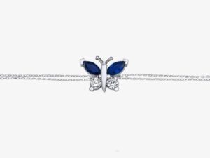 Bratara din Argint Blue & Pink Butterfly Blue