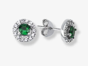 Cercei din Argint Emerald Halo