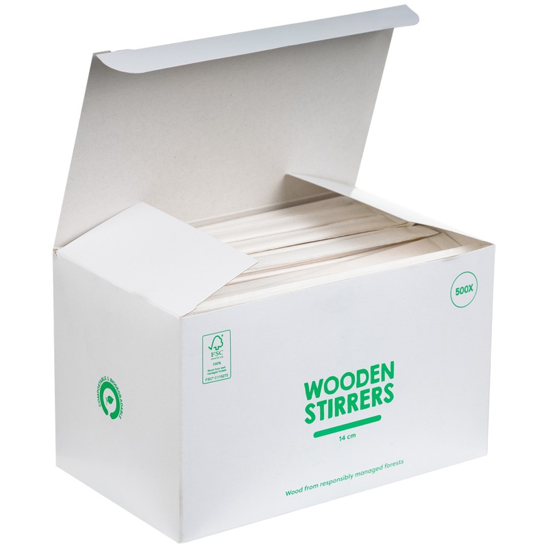 Reducere 14% - Paletine Biodegradabile, Compostabile, Lemn, Ambalaj Individual, 14 cm, 500 buc 1 Paletine Biodegradabile