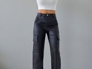 Pantaloni cargo piele ecologica RANIA
