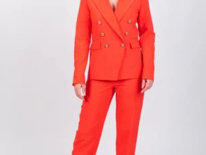Pantaloni office/casual cu talie inalta si pense