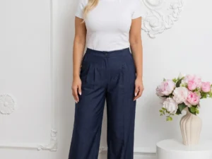 Pantaloni lejeri cu talie elasti...