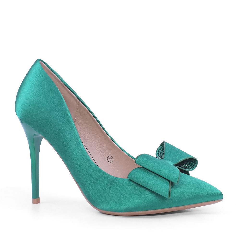 Reducere 41% - Pantofi stiletto femei Solo Donna verzi din satin 1167DP2810RAV 2 Reducere 41% - Pantofi stiletto femei Solo Donna verzi din satin 1167DP2810RAV - imagine 2