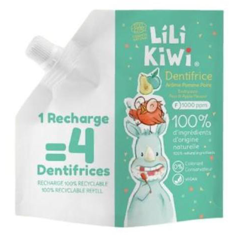Reducere 10% - Rezerva Pasta de dinti pentru copii, 3-12 ani, Mar si para, 120 ml, Lilikiwi 1 Rezerva Pasta de dinti pentru copii