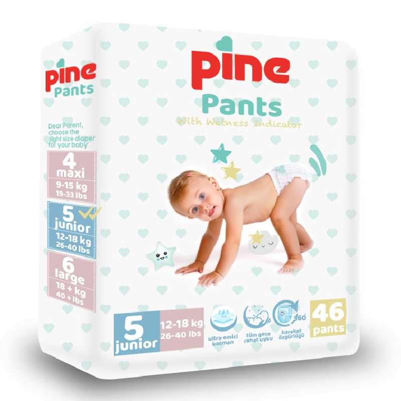 Reducere 40% - Scutece tip chilot Pants, 5 Junior, 12-18 kg, 46 bucati, Pine 1 Scutece tip chilot Pants