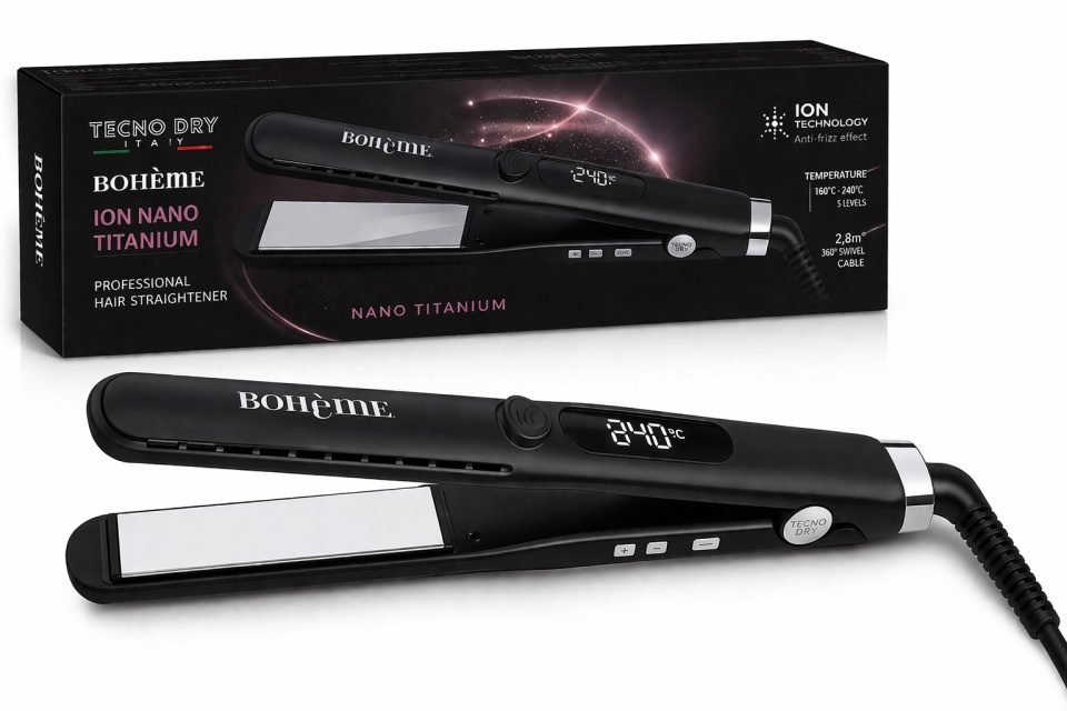 Reducere 30% - Placă de Păr Profesională Tecno Dry Bohème Ion Nano Titanium 2 Reducere 30% - Placă de Păr Profesională Tecno Dry Bohème Ion Nano Titanium - imagine 2