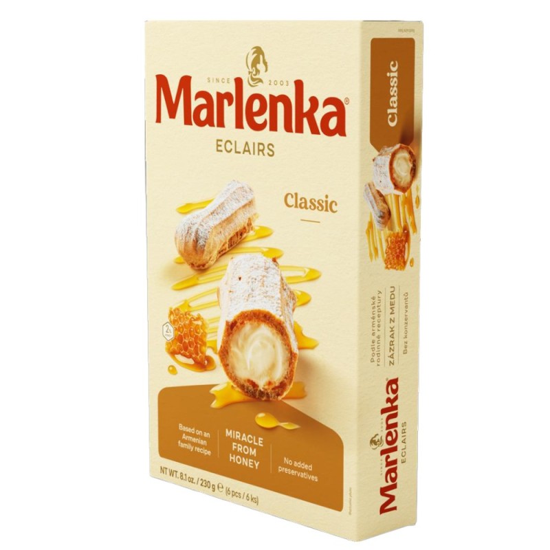 Reducere 14% - Prajitura Eclaire cu Crema de Vanilie, 230 g, Marlenka 1 Prajitura Eclaire cu Crema de Vanilie