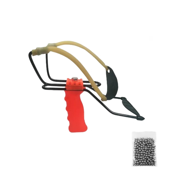 Reducere 57% - Set prastie profesionala metalica cu suport antebrat si 100 bile metalice 7 mm, DEPOX , 20 cm, portocaliu 1 Set prastie profesionala metalica cu suport antebrat si 100 bile metalice 7 mm