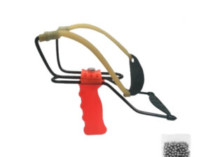 Set prastie profesionala metalica cu suport antebrat si 100 bile metalice 9 mm