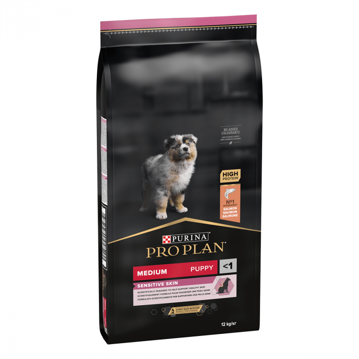 Reducere 36% - Pro Plan OptiDerma Medium Puppy Somon, 12 kg 1 Pro Plan OptiDerma Medium Puppy Somon