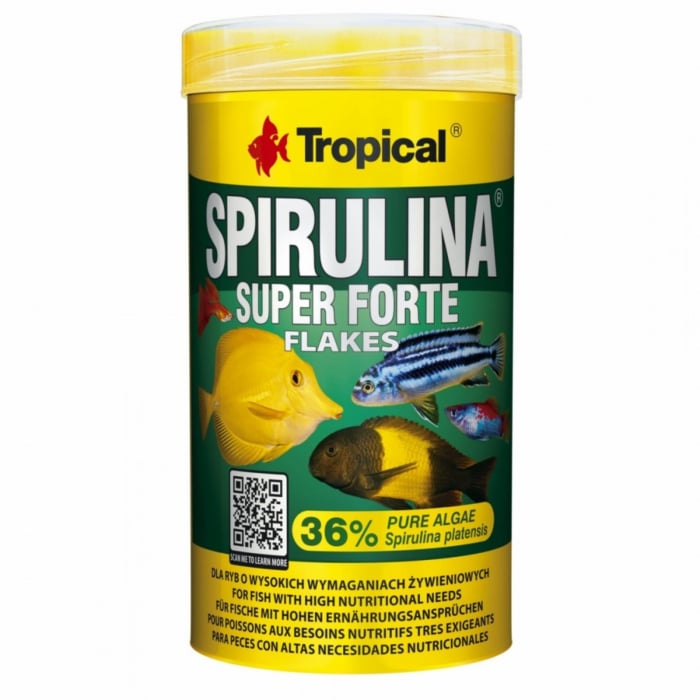 Reducere 28% - SPIRULINA FORTE Tropical Fish Flakes, 36% 250ml 50g 1 SPIRULINA FORTE Tropical Fish Flakes