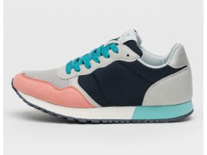 Pantofi sport cu model colorblock si sireturi - Gri/Roz
