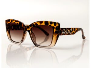 Ochelari de soare cat-eye Chloe - Maro inchis/Galben sofran