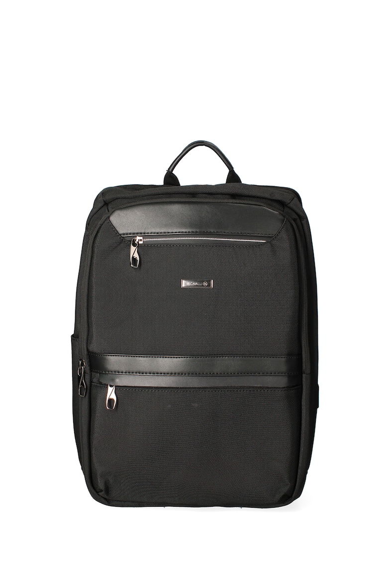 Reducere 81% - Rucsac unisex dreptunghiular cu buzunare frontale cu fermoar 175609 - Negru 1 Rucsac unisex dreptunghiular cu buzunare frontale cu fermoar 175609 - Negru