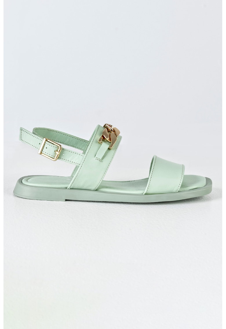 Reducere 74% - Sandale slingback din piele - Verde pal 1 Sandale slingback din piele - Verde pal