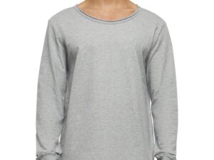 Bluza de bumbac cu doua texturi - Rosu/Gri melange