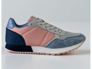 Pantofi sport colorblock cu insertii de piele intoarsa sintetica - Gri/Roz prafuit/Bleumarin