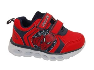 Pantofi sport cu model Spiderman si velcro - Rosu